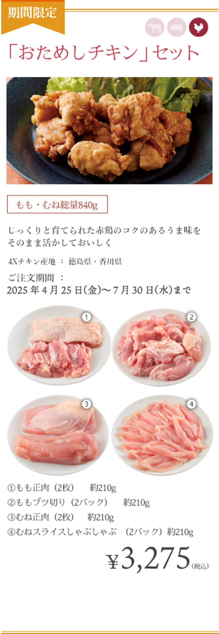 「おためしチキン」セット